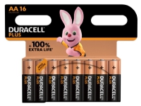 Duracell Plus 100, Engangsbatteri, AA, Alkalinsk, 1,5 V, 16 stykker, Flerfarget