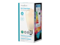 Nedis Wi-Fi Smart - LED-lyspære - form: ST64 - E27 - 5 W (ekvivalent 40 W) - klasse F - warm white/white light - 2700 K - hvit