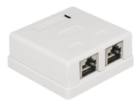 Delock Modular Wall - Overflatemonteringsboks for nettverk - CAT 6 - STP - RJ-45 X 2 - hvit