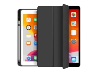 eSTUFF Pencil case - Skjermdeksel for nettbrett - polyuretanlær, termoplast-polyuretan (TPU) - svart - 11 - for Apple 11-inch iPad Pro (2. generasjon)