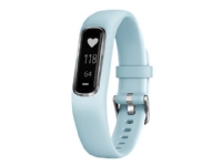 Garmin vivosmart 4 - Sølvfarget - aktivitetssporer med bånd - silikon - asurblå - båndbredde: S/M - monokrom - Bluetooth, ANT+ - 20.4 g