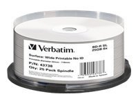 Verbatim - 25 x BD-R - 25 GB 6x - bred skrivbar overflate - spindel