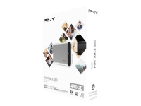 PNY ELITE - Solid State Drive - 480 GB - ekstern (bærbar) - USB 3.1 Gen 1 - børstet sølv