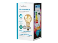 Nedis WiFi Smart Bulb - LED-filamentlyspære - form: A60 - E27 - 5 W (ekvivalent 40 W) - klasse F - varmt hvitt lys - 2200 K - gull