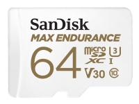 SanDisk Max Endurance - Flashminnekort (microSDXC til SD-adapter inkludert) - 64 GB - Video Class V30 / UHS-I U3 / Class10 - microSDXC UHS-I