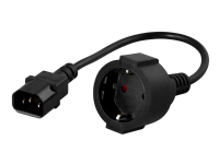 DELTACO - Strømforlengelseskabel - IEC 60320 C14 rett til CEE 7/4 (hunn) rett - AC 250 V - 10 A - 50 cm - svart