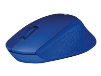 Logitech M330 SILENT PLUS - Mus - 3 knapper - trådløs - 2.4 GHz - USB trådløs mottaker - blå