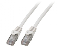 Patchkabel kat 5e U/UTP, længde: 10,0 m, farve: hvid med LSZH kappe