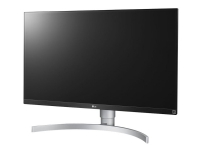 LG 27UL650-W - LED-skjerm - 27 - 3840 x 2160 4K @ 60 Hz - IPS - 350 cd/m² - 1000:1 - DisplayHDR 400 - 5 ms - 2xHDMI, DisplayPort - hvit (bakside), svart frontside