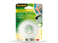 Monteringstape 3M Scotch® - Dobbeltklæbende 19 mm x 1,5m hvid