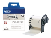 Brother DK-22212 - Permanet adhesiv - hvit - Rull (6,2 cm x 15,2 m) tape - for Brother QL-1050, 1060, 500, 550, 560, 570, 580, 600, 650, 700, 710, 720, 820