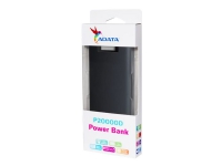ADATA P20000D - Strømbank - 20000 mAh - 2.1 A - 2 utgangskontakter (USB) - svart
