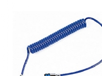PUR spiralslange 6,5/10,0mm - 6m arbejdslængde incl. kobling og nippel, blå