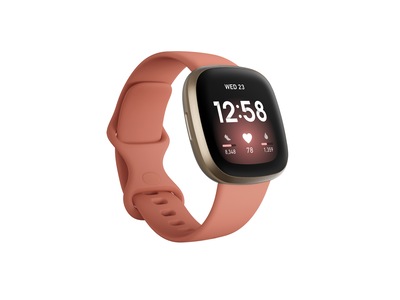 Fitbit Versa 3 sportsklokke - pink clay/soft gold