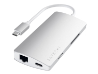Satechi Aluminum Multi-Port Adapter V2 - Dokkingstasjon - USB-C / Thunderbolt 3 - GigE