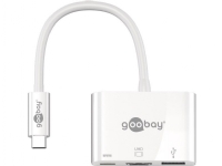 Goobay 62104, USB 3.2 Gen 1 (3.1 Gen 1) Type-C, HDMI,USB 3.2 Gen 1 (3.1 Gen 1) Type-A,USB 3.2 Gen 1 (3.1 Gen 1) Type-C, 5000 Mbit/s, Hvit, 0,15 m, CE, WEEE