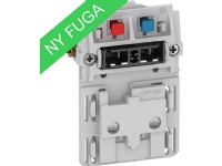 LAURITZ KNUDSEN FUGA® stikkontakt 2-polet med afbryder 1,5 modul, uden tangent og afdækning.