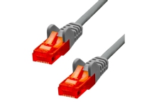 ProXtend - Koblingskabel - RJ-45 (hann) til RJ-45 (hann) - 1.5 m - 5 mm - UTP - CAT 6 - IEEE 802.3af - med støvel, uten hindringer, flertrådet - grå