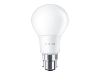 Philips CorePro - LED-lyspære - form: A60 - mattslipt finish - B22 - 8 W (ekvivalent 60 W) - klasse F - varmt hvitt lys - 2700 K