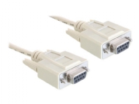 Delock - Null modem-kabel - DB-9 (hunn) til DB-9 (hunn) - 5 m - tommelskruer - grå