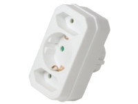 LogiLink LPS221, Type F, Type C (Europlug)+Type F, 250 V, Hvit, 3500 W, Hankjønn/hunkjønn