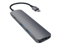 Satechi Slim Aluminum Multi-Port Adapter - Dokkingstasjon - USB-C