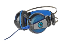 Nedis GHST500BK - Hodesett - 7,1-kanals - full størrelse - kablet - USB - svart, blå