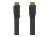 Nedis - HDMI-kabel med Ethernet - HDMI hann rett til HDMI hann rett - 5 m - svart - flat