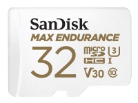 SanDisk Max Endurance - Flashminnekort (microSDHC til SD-adapter inkludert) - 32 GB - Video Class V30 / UHS-I U3 / Class10 - microSDHC UHS-I