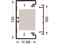 HAGER BR70130installationskanalbund i plast 68x130mm perlehvid - (2 meter)