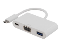 DELTACO USBC-1069 - Ekstern videoadapter - USB-C - VGA - hvit