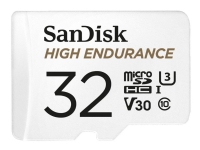 SanDisk High Endurance - Flashminnekort (microSDHC til SD-adapter inkludert) - 32 GB - Video Class V30 / UHS-I U3 / Class10 - microSDHC UHS-I