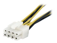 StarTech.com 6 Inch 4 Pin to 8 Pin EPS Power Adapter with LP4 - F/M - ATX to EPS Power Adapter (EPS48ADAP) - Strømadapter - 4-pin ATX12V (hunn) til 8-pins EPS12V, 4-pins intern strøm (5V) (hann) - 15.2 cm