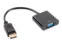 Lanberg - Video adapter - DisplayPort (hann) til HD-15 (VGA) (hunn) - DisplayPort 1.1a - 20 cm - svart