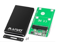 External mSATA enclosure, USB 3.0, USB-C, 5Gbps, black