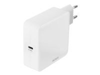 DELTACO - Strømadapter - 65 watt - 3.25 A - PD - på kabel: USB-C - hvit