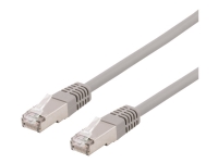 DELTACO - Koblingskabel - RJ-45 (hann) til RJ-45 (hann) - 30 cm - SFTP - CAT 6a - halogenfri, formstøpt - grå