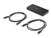 StarTech.com 2 Port USB C KVM Switch, 4K 60Hz HDMI, Compact Dual Port UHD USB Type C Desktop Mini KVM Switch with USB C Cables, Bus Powered, MacBook iPad Pro ThinkPad IdeaPad EliteBook - 4K HDMI KVM Switch (SV211HDUC) - KVM / lydsvitsj - 2 x KVM/lyd