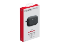 Celly Air Case - Beskyttelsesboks for øretelefoner - silikon - svart - for Apple AirPods Pro