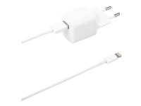 DELTACO USB-AC181 - Strømadapter - 12 watt - 2.4 A (USB) - hvit - for Apple iPad/iPhone/iPod (Lightning)