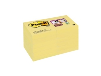 Post-it super sticky notes canary yellow, gul, 12 blokke, 47,6 mm x 47,6 mm
