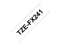 Brother TZe-FX241 - Adhesiv - svart på hvitt - Rull (1,8 cm x 8 m) 1 cassette(s) fleksibel ID-tape - for Brother PT-D600 P-Touch PT-1880, D450, D800, E550, E800, P900, P950 P-Touch EDGE PT-P750