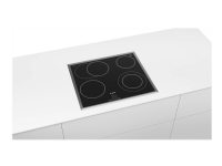Bosch Serie | 4 PKN645BA1E - Keramisk komfyrtopp - 4 plater - Nisje - bredde: 56 cm - dybde: 49 cm - svart / rustfritt stål - med pynt av rustfritt stål