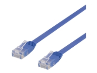 DELTACO - Koblingskabel - RJ-45 (hann) til RJ-45 (hann) - 1 m - UTP - CAT 6 - flat - blå