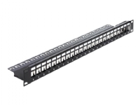 Delock Keystone Patch Panel - Koblingspanel - svart - 1U - 19 - 24 porter