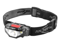 Ansmann HD70B, Hodebåndslommelykt, Svart, Akrylonitril-butadien-styren (ABS), Plastikk, IP44, LED, 1 lamper