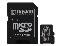 Kingston Canvas Select Plus - Flashminnekort (microSDXC til SD-adapter inkludert) - 128 GB - A1 / Video Class V10 / UHS Class 1 / Class10 - microSDXC UHS-I