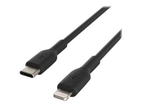 Belkin BOOST CHARGE - Lightning-kabel - USB-C hann til Lightning hann - 1 m - svart - USB Power Delivery (18 W) - for Apple iPad/iPhone/iPod (Lightning)
