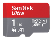 SanDisk Ultra - Flashminnekort (microSDXC til SD-adapter inkludert) - 1 TB - A1 / UHS-I U1 / Class10 - microSDXC UHS-I