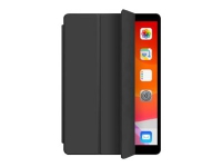 eSTUFF - Skjermdeksel for nettbrett - polyuretanlær, termoplast-polyuretan (TPU) - svart - 9.7 - for Apple iPad Air 2